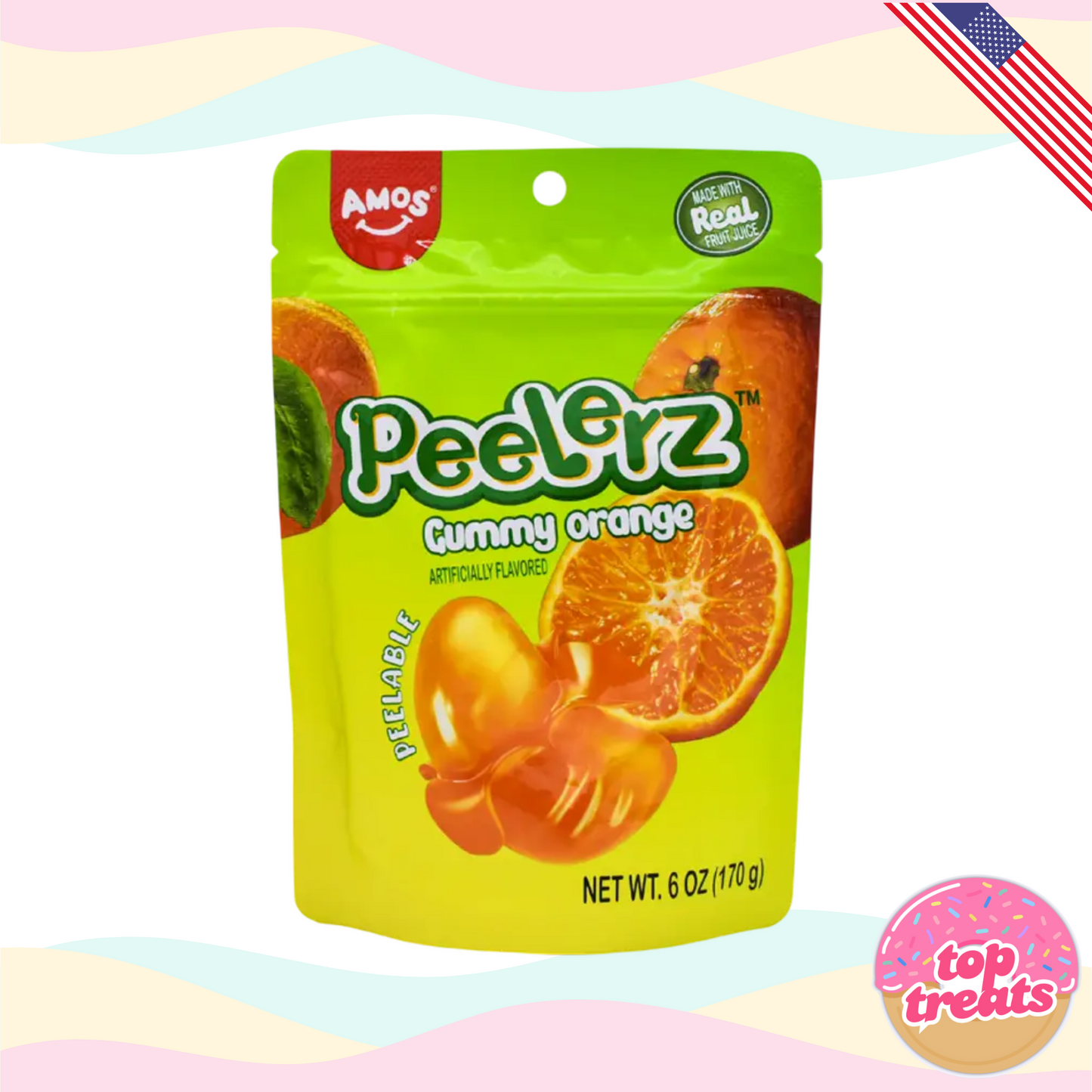Amos Peelerz Peelable Orange Gummies - 170g