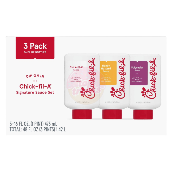 Chick-fil-A Sauce Variety Pack - Original/Honey Mustard/Polynesian Sauces 1 x Each Flavour 473ml