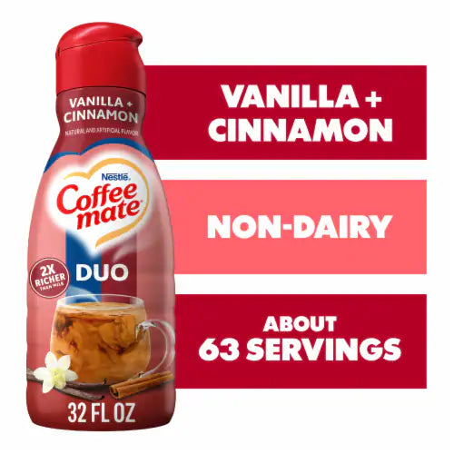 Coffee Mate Duo Vanilla Cinnamon Creamer - 946ml USA Import