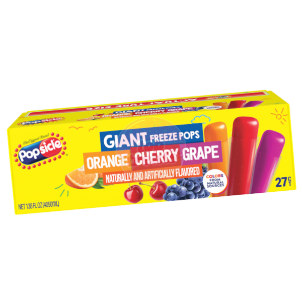 Popsicle Giant Freeze Pops Full Case - 27 Pack