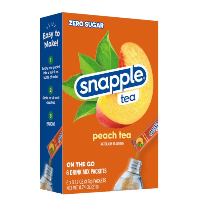 Snapple Peach Tea Singles to Go - 6 Sachets