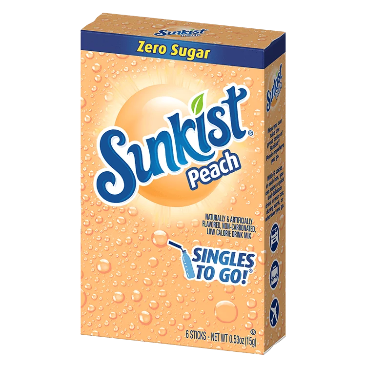 Sunkist Peach Singles to Go - 6 Sachets