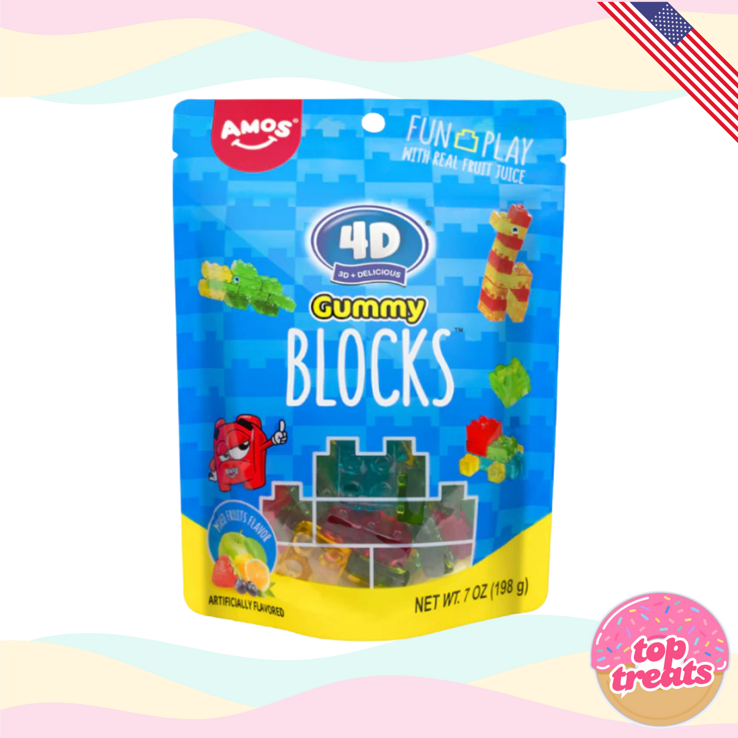 Amos 4D Gummy Blocks - 198g