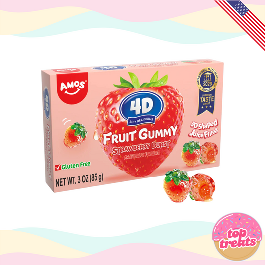 Amos 4D Strawberry Burst Gummies Theatre Box - 85g