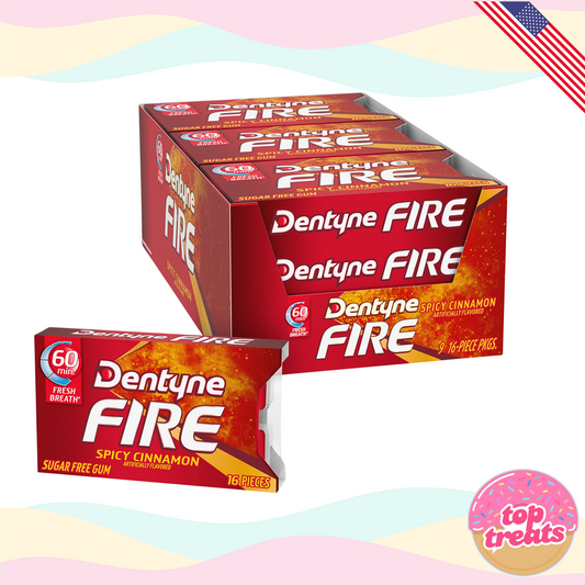 Dentyne Fire Spicy Cinnamon Chewing Gum - 9 x 16 pieces