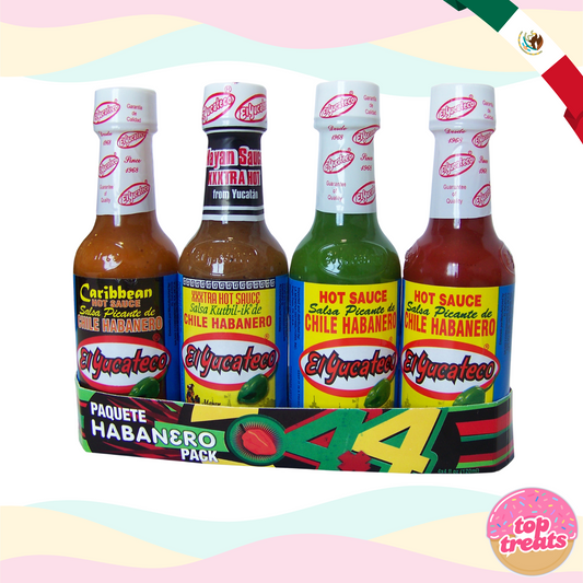 El Yucateco Habanero Chilli Hot Sauce 4 Pack