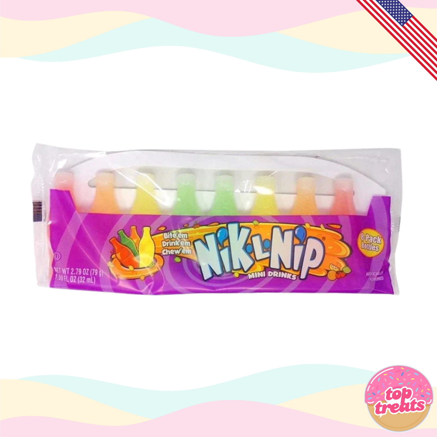 Nik-L-Nip Wax Bottle Candy - 8 Pack