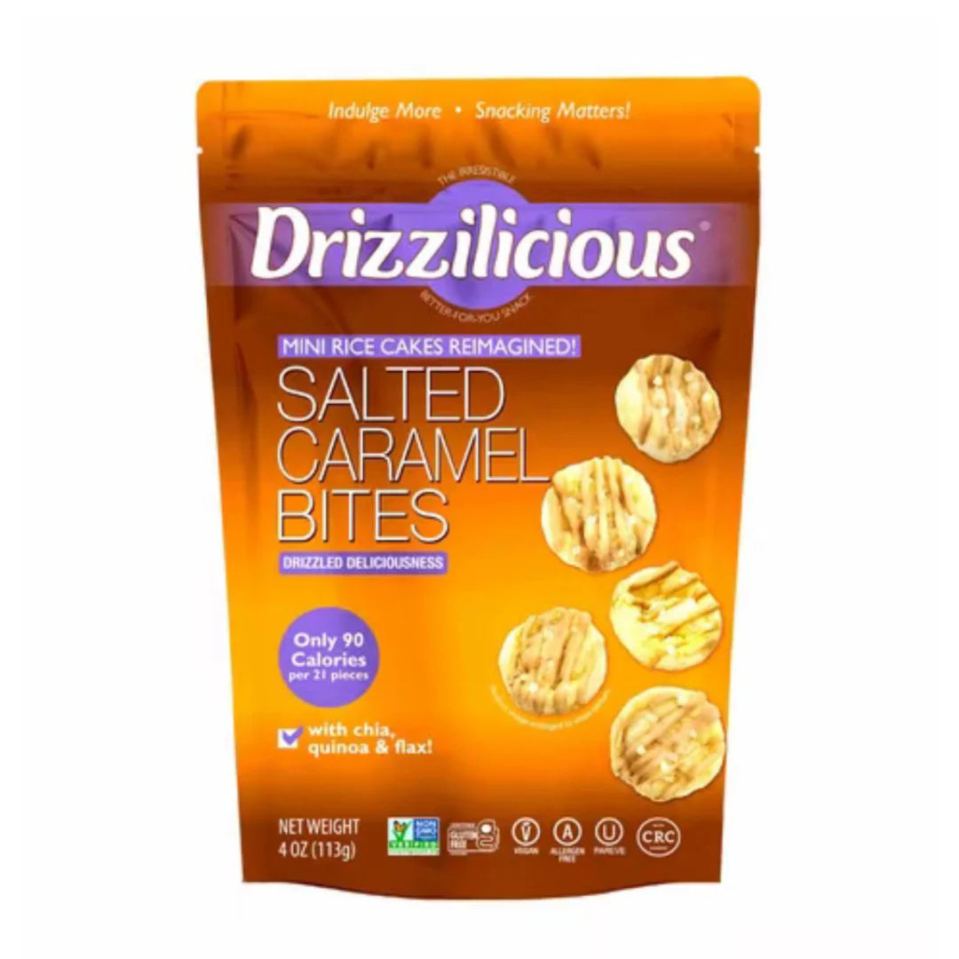 Drizzilicious Salted Caramel Mini Rice Cake Bites - 113g Resealabe Pack