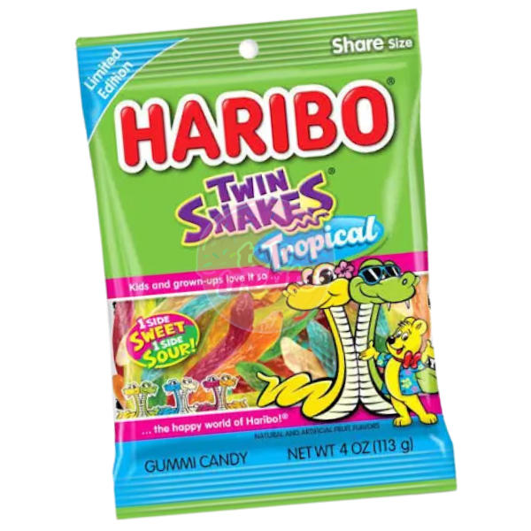 Haribo Twin Snakes Tropical - 113g