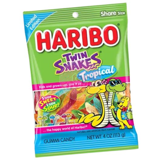 Haribo Twin Snakes Tropical - 113g