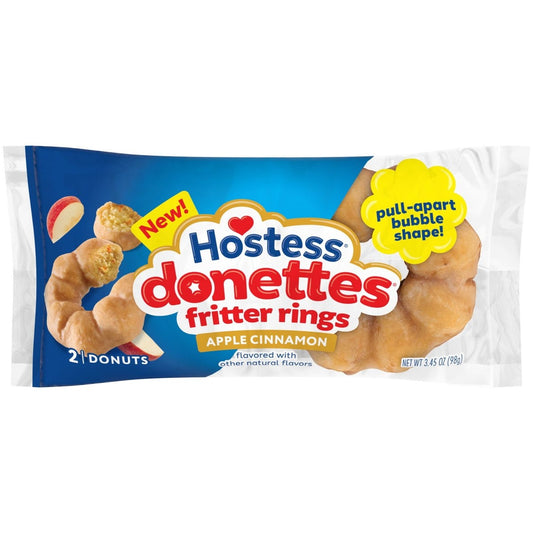Hostess Apple Cinnamon Fritter Rings Donettes 2 Pack - 98g