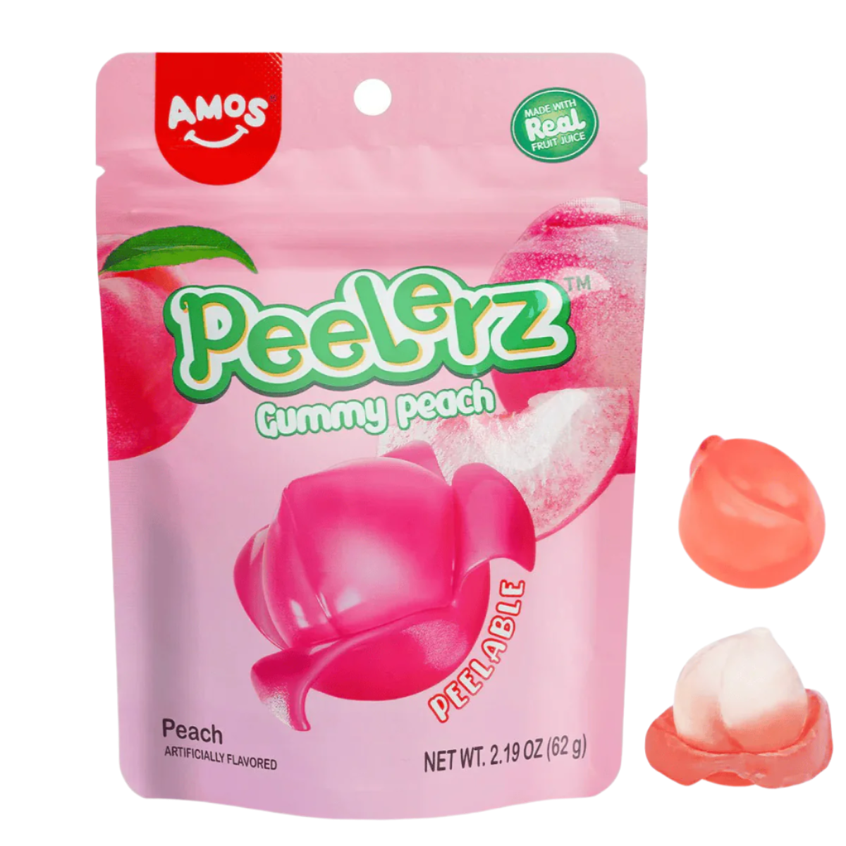 Amos Peelerz Peelable Peach Gummies