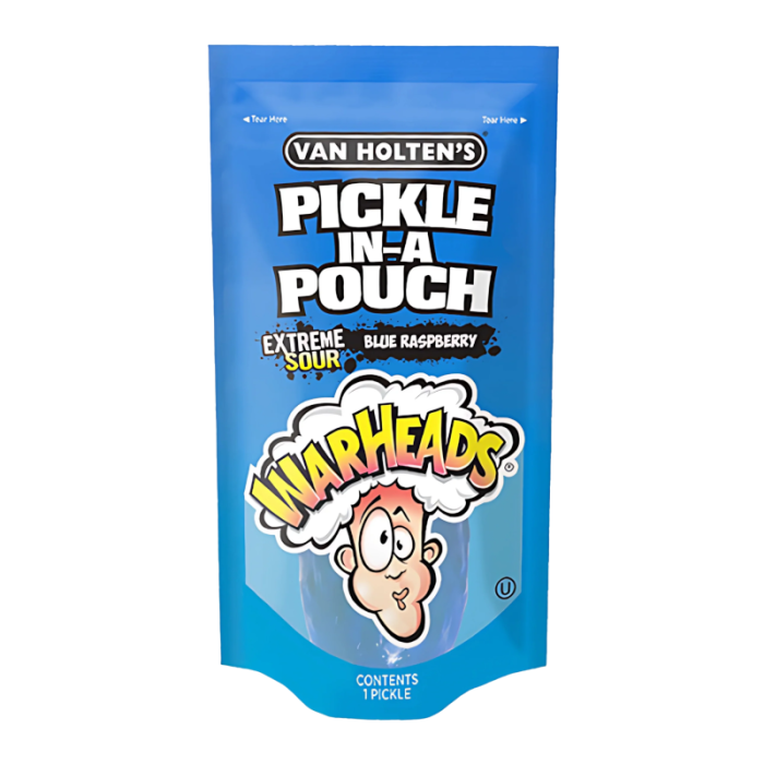 Van Holten's Warheads Sour Blue Raspberry Pickle In A Pouch