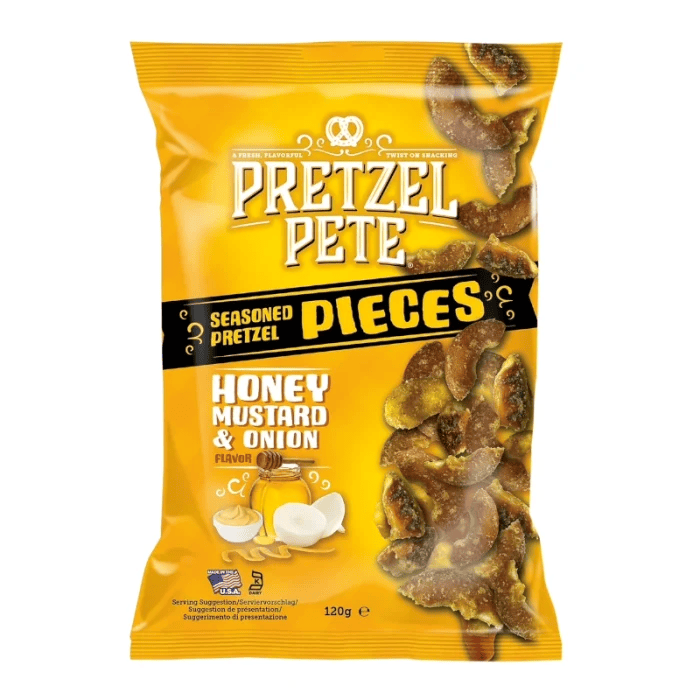 Pretzel Pete Honey Mustard & Onion Pretzel Pieces - 120g